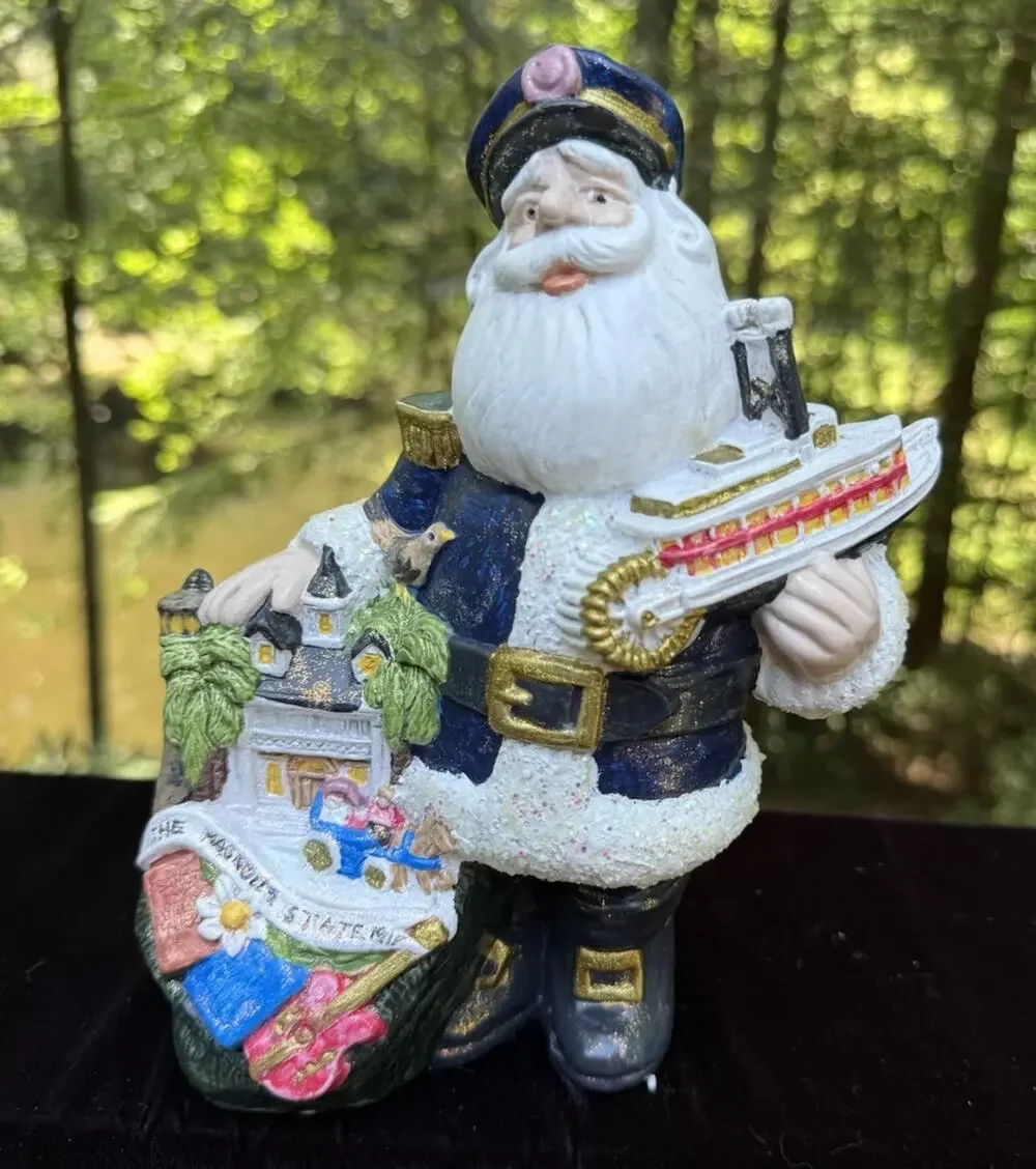 Mississippi State Santa Claus Painted Ceramic Handmade